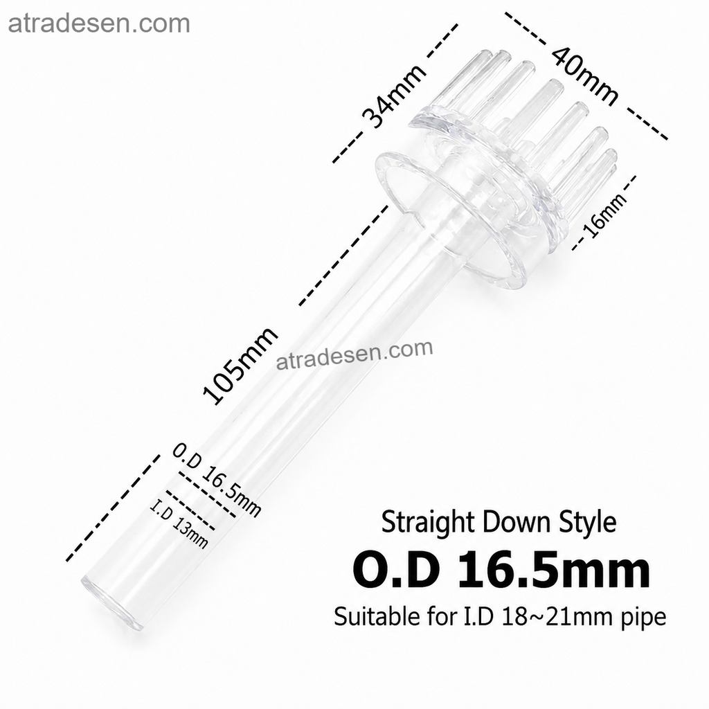 Premium Acrylic Aquarium Surface Skimmer Float (16.5-20mm)  Auto-Adjusting Oil Film Remover  Swirl Vortex Lily Pipe