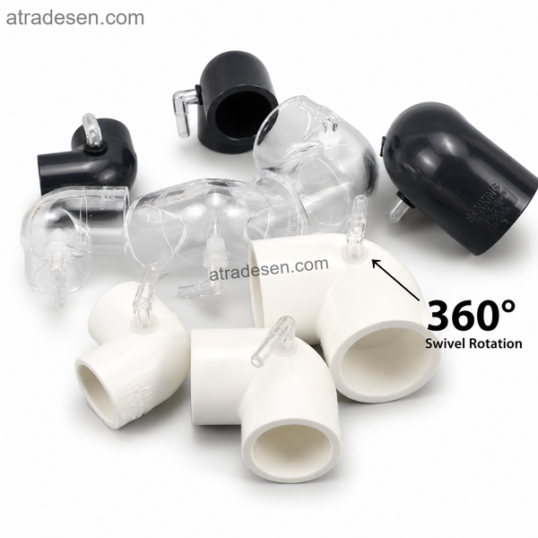 Anti-Siphon Elbow Connector (20-32mm) + FREE 1M Airline Hose | Aquarium Return Vacuum Break | Power Outage Protection