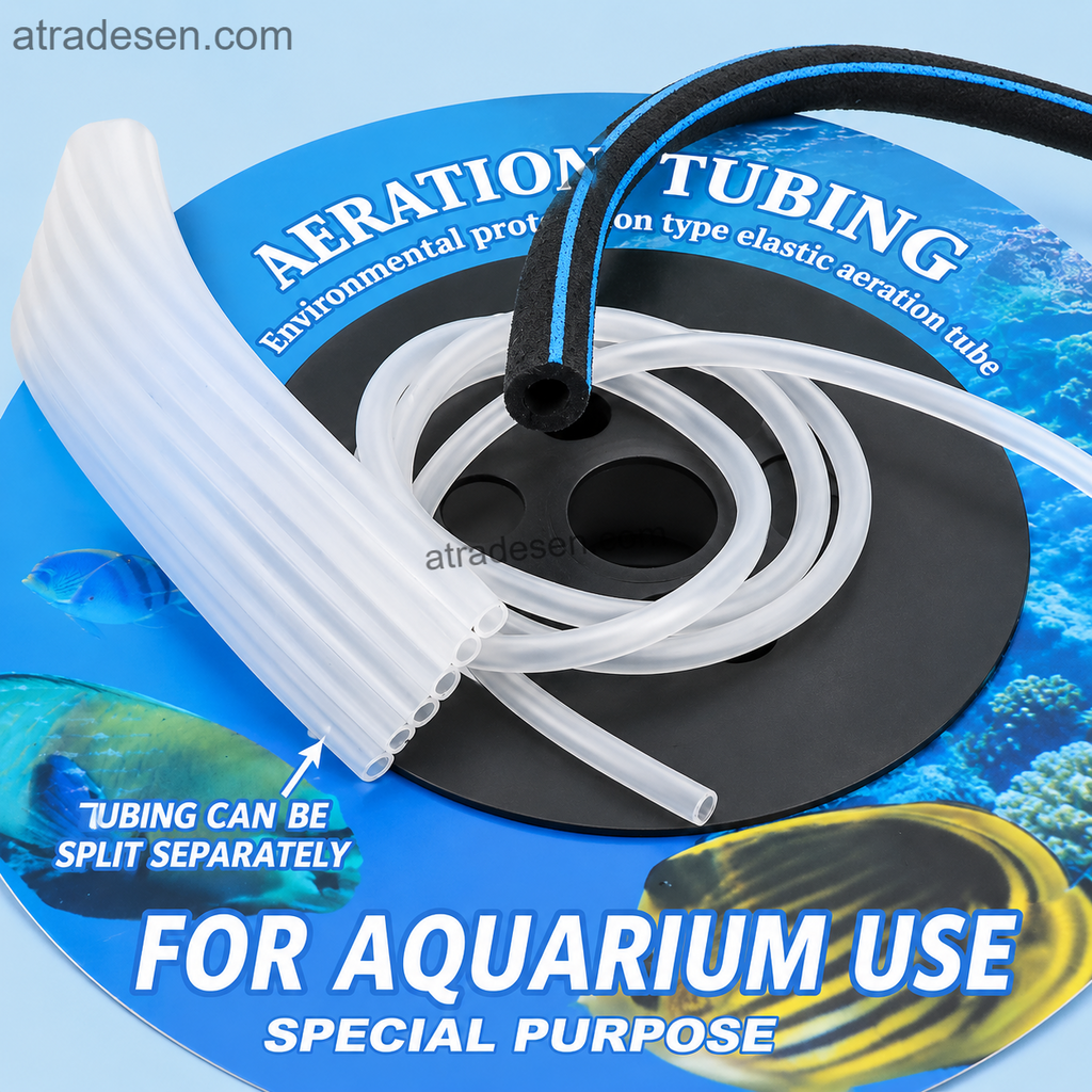 Premium Aquarium Air Pump Tubing & Porous Aeration Hose | Multi-Row Ribbon Silicone Tube | Priced Per 1 Meter Length