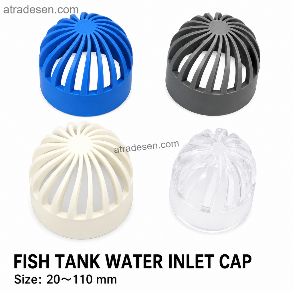 Premium Aquarium Overflow Water Inlet Cap (20-110mm) | Noise Reducing Strainer Cover | Anti-Suction Fish Guard