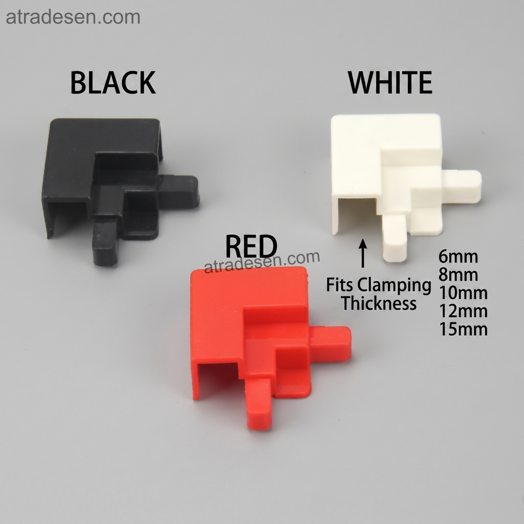 Premium Aquarium Sliding Track Corner Connector (6mm-15mm) - Double-Layer Glass Lid Frame Joint