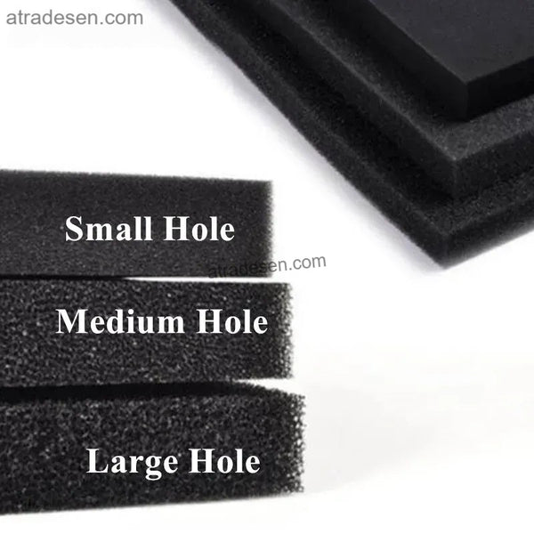 Premium Black Biochemical Sponge Filter Pad (50x50x4cm) | Cut-to-Fit Washable Aquarium Foam | Koi Pond Bio-Media