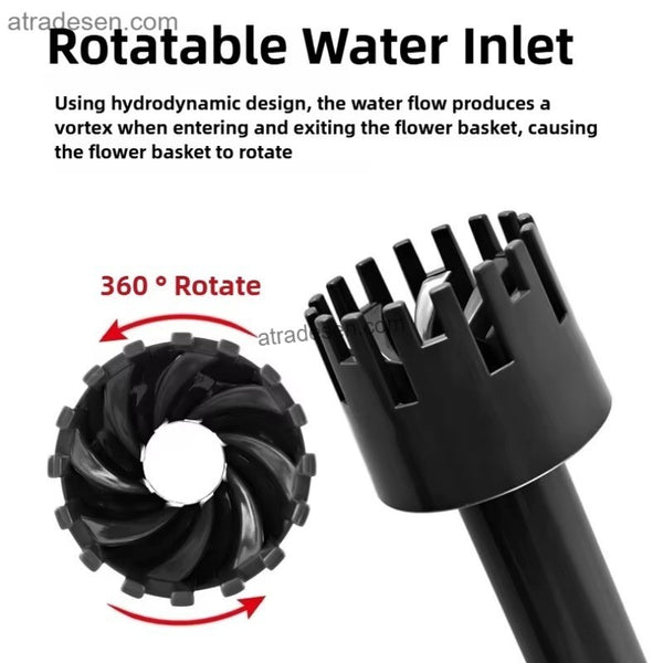 Premium Black PVC Aquarium Surface Skimmer Kit (20/25mm) | Rotating Lily Pipe Inflow | Stealth Anti-Algae Plumbing