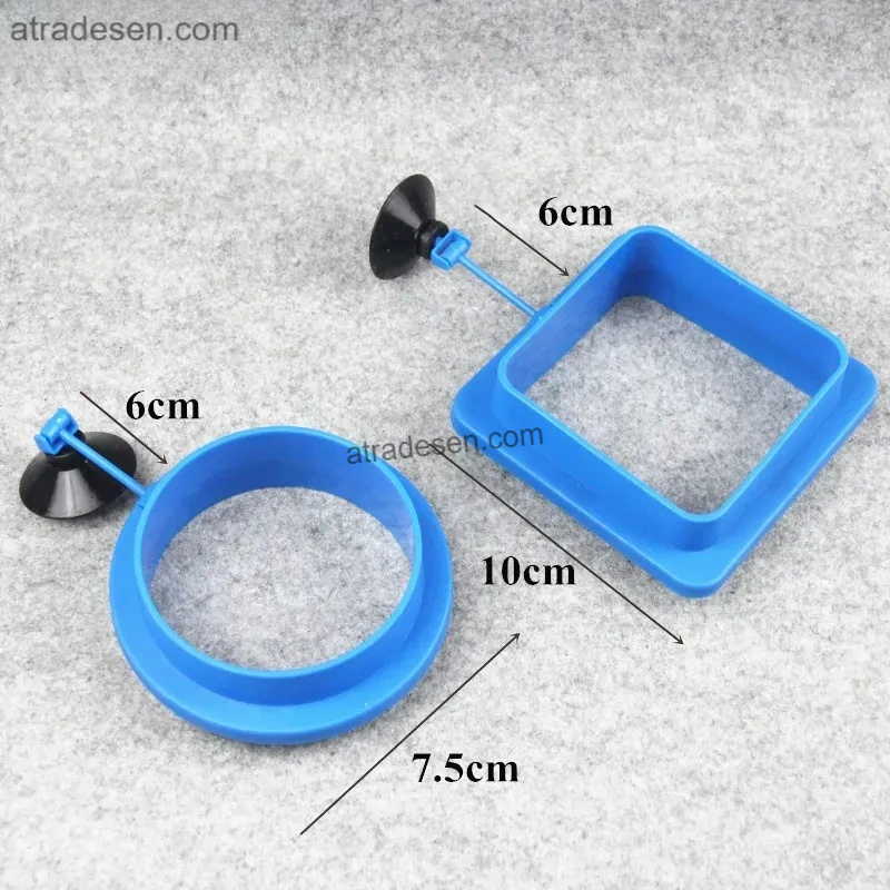Premium Blue Floating Aquarium Feeding Ring - Fish Food Feeder Station with Suction Cup