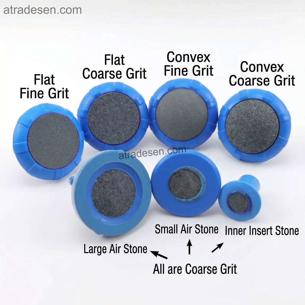 Premium Blue Plastic Air Stone Diffuser Cap - Fine & Coarse Grit Seafood Tank Aerator