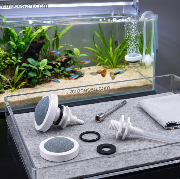 Premium Bulkhead Air Stone Diffuser (6cm) - Wall-Mounted Seafood Tank Aerator
