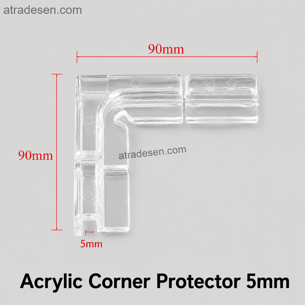 Premium Clear Acrylic Aquarium Corner Protector & Lid Holder | Rimless Tank Glass Edge Guard | Pack of 10 Sets