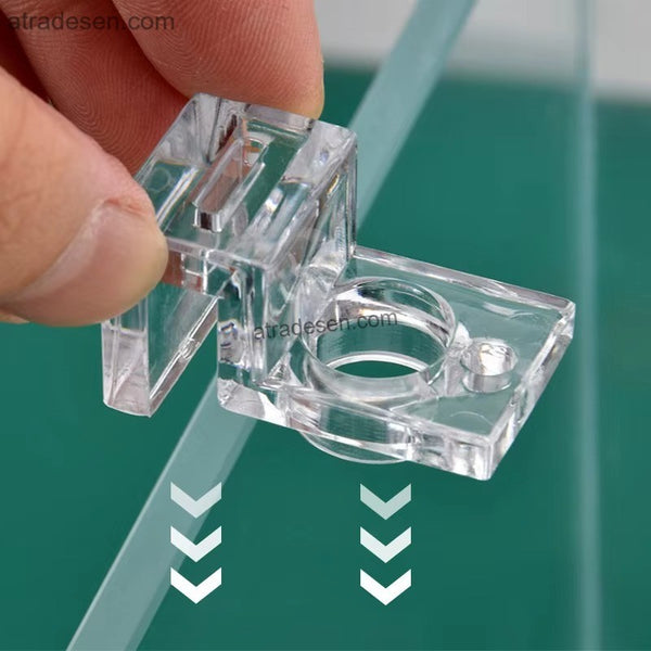 Premium Clear Acrylic Aquarium Lid Clip w/ Securing Screws (4.5-15mm) | Rimless Tank Glass Cover Bracket | 8-Pack Set