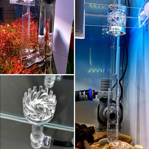 Premium Clear Acrylic Aquarium Surface Skimmer Kit (16-25mm) | 360° Swirl Vortex Oil Film Remover | DIY Lily Pipe Plumbing