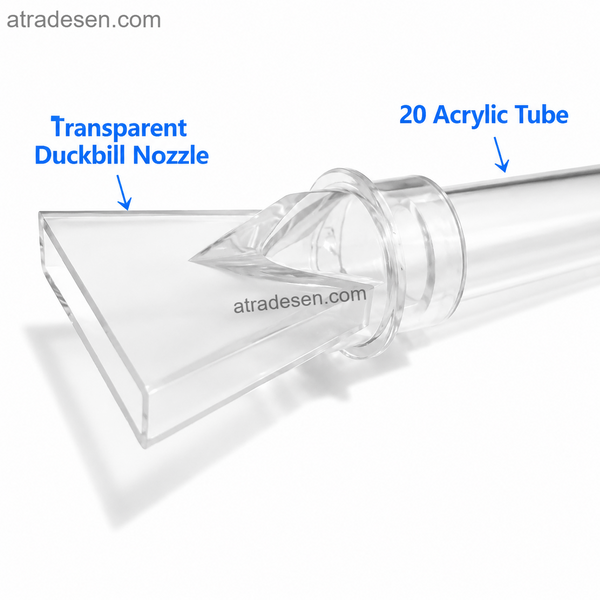 Premium Clear Acrylic Duckbill Return Nozzle (I.D 20mm / O.D 25mm) | Arowana Tank Bottom Sweeper | Invisible Flow Director