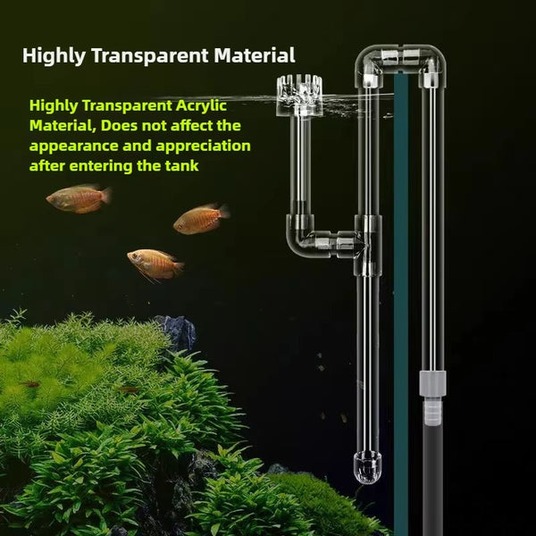 Premium Clear Acrylic Lily Pipe & Surface Skimmer Kit (20/25mm) | Aquarium Inflow Outflow Tube | Planted Tank Aquascaping