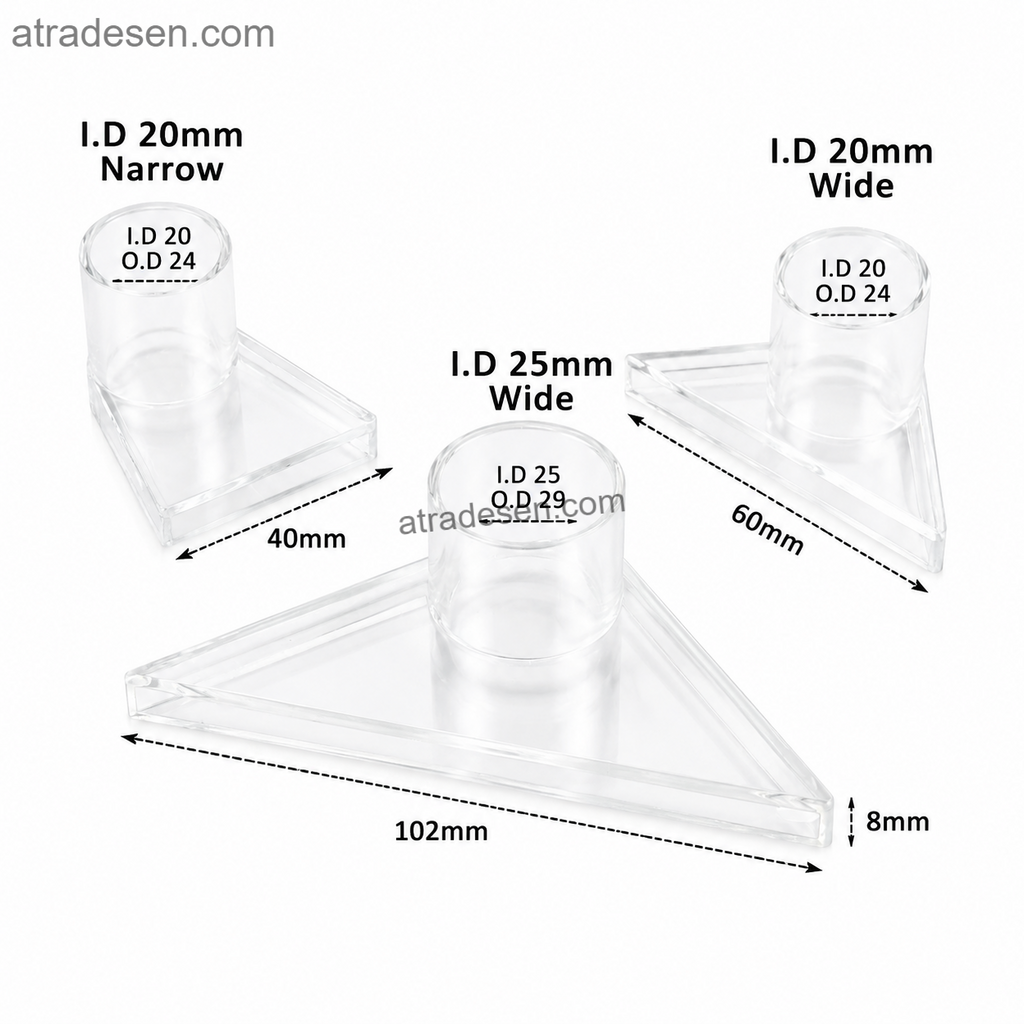 Premium Clear Acrylic Triangle Duckbill Nozzle (20-25mm) | Invisible Corner Bottom Sweeper | Aquarium Return Plumbing
