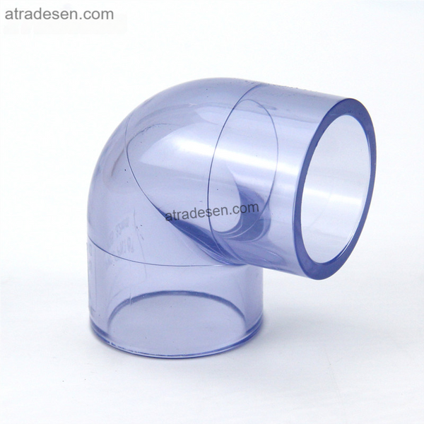 Premium Clear UPVC 90° Elbow Connector (20-75mm) | Transparent Aquarium Plumbing Slip Fitting | Right Angle Joint