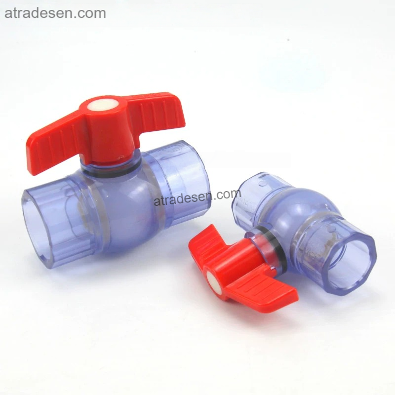 Premium Clear UPVC Ball Valve (20-63mm) | Transparent Aquarium Flow Control Switch | Visual Monitoring Slip Joint