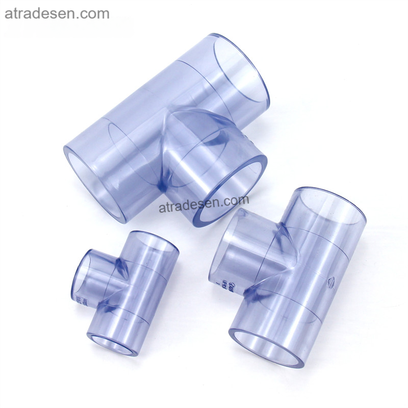 Premium Clear UPVC Equal Tee Connector (20-75mm) | Transparent Aquarium Plumbing Splitter | 3-Way Slip Joint