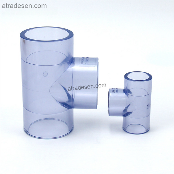 Heavy-Duty Clear UPVC Equal Tee (90-160mm) | Industrial Transparent Plumbing Splitter | Chemical Resistant 3-Way Joint