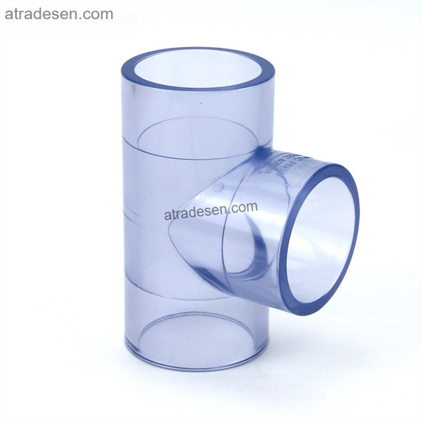 Premium Clear UPVC Equal Tee Connector (20-75mm) | Transparent Aquarium Plumbing Splitter | 3-Way Slip Joint
