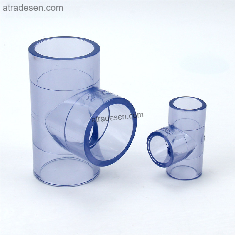 Heavy-Duty Clear UPVC Equal Tee (90-160mm) | Industrial Transparent Plumbing Splitter | Chemical Resistant 3-Way Joint