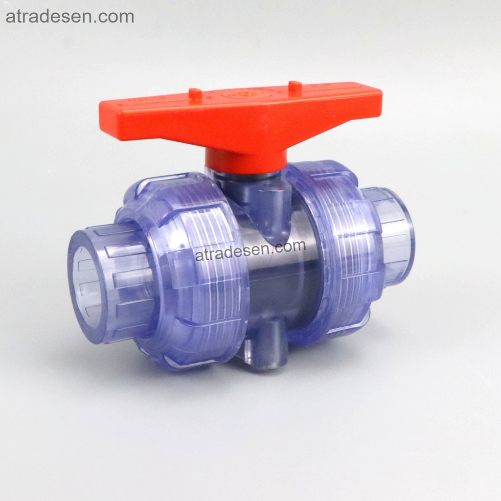 Premium Clear UPVC True Union Ball Valve (20-63mm) | Transparent Aquarium Flow Control | Double Disconnect Slip Joint