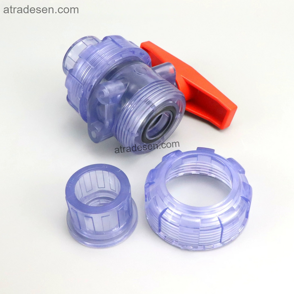 Heavy-Duty Clear UPVC True Union Ball Valve (75-110mm) | Industrial Transparent Flow Control | Chemical Resistant