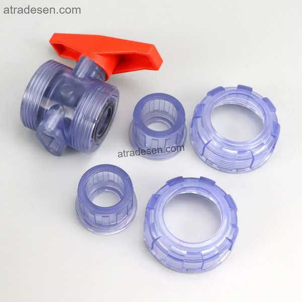 Premium Clear UPVC True Union Ball Valve (20-63mm) | Transparent Aquarium Flow Control | Double Disconnect Slip Joint