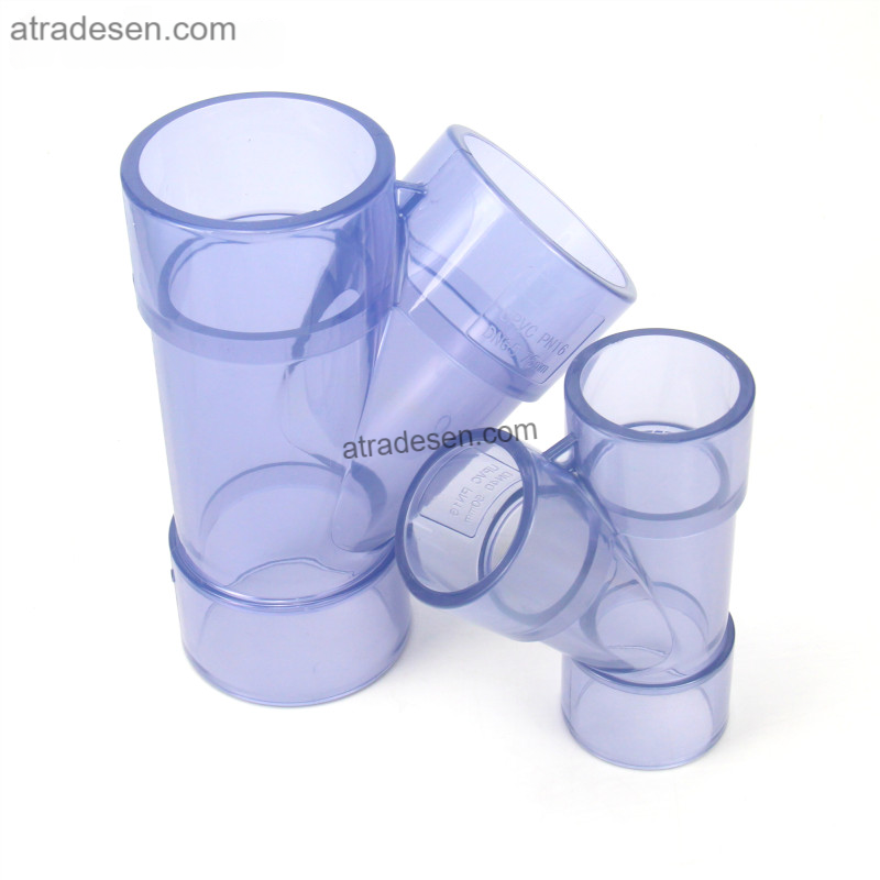 Heavy-Duty Clear UPVC Wye Fitting (90-160mm) | Industrial Transparent Y-Tee Lateral | Chemical Resistant Pipe Splitter