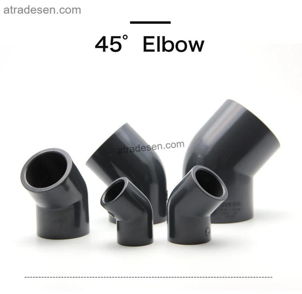 Premium Dark Grey UPVC 45-Degree Elbow (20mm-63mm) - Chemical Grade Slip Fitting