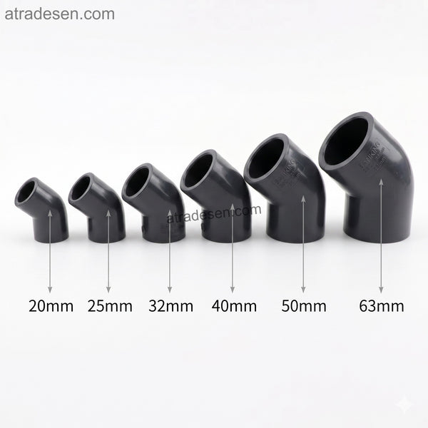 Heavy-Duty Sanking UPVC 45-Degree Elbow (75mm-225mm) - Industrial Chemical Pipe Fitting