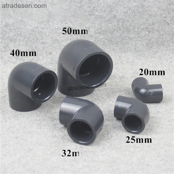 Premium Dark Grey UPVC 90-Degree Elbow (20mm-63mm) - Sanking Chemical Grade Corner Fitting