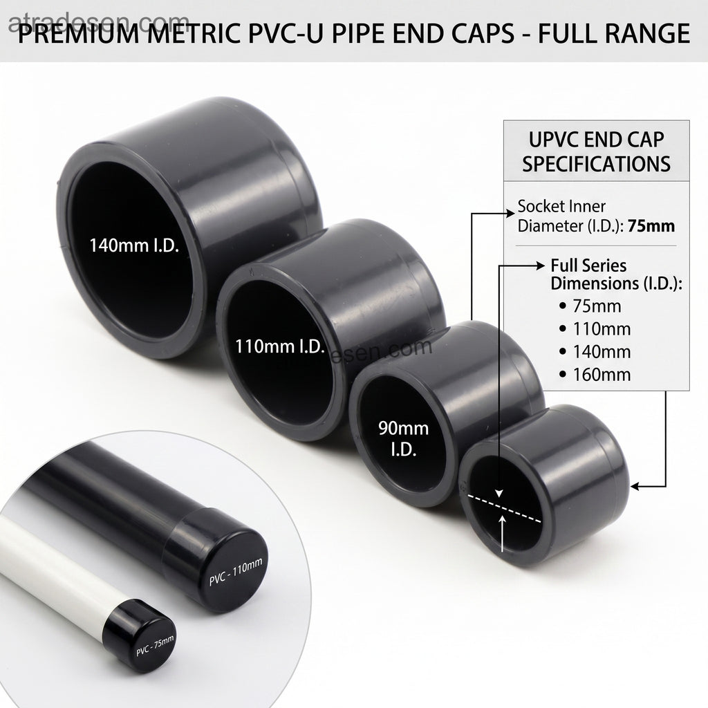 Heavy-Duty Sanking UPVC End Cap (75mm-160mm) - Industrial Pipe Termination