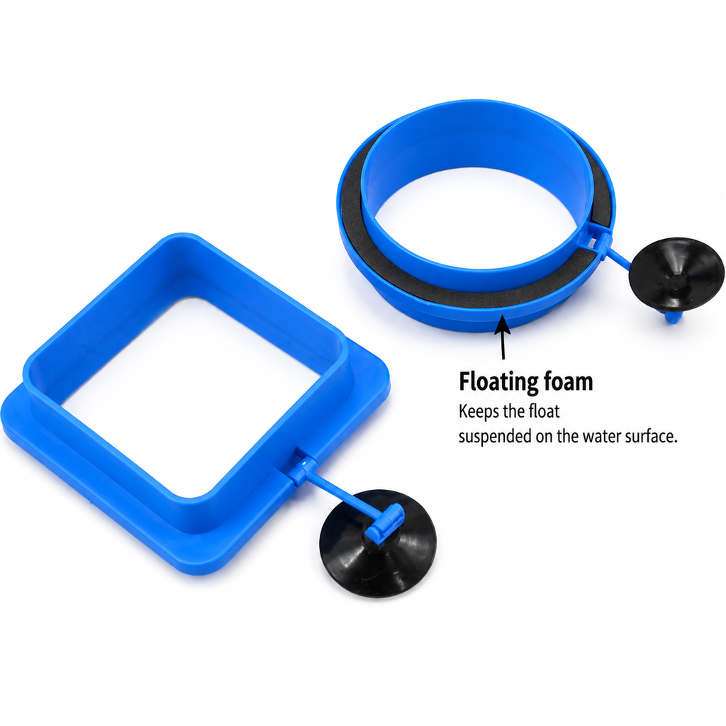 Premium Floating Aquarium Feeding Ring | Auto-Adjusting Fish Food Dispenser Station | Anti-Scatter Buoyant Feeder