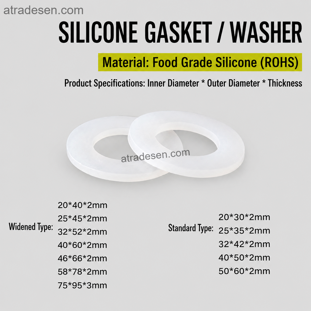 Premium Food-Grade Silicone Aquarium Gasket  Standard & Widened Flat Washer for Bulkhead Fittings  ROHS Compliant Seal