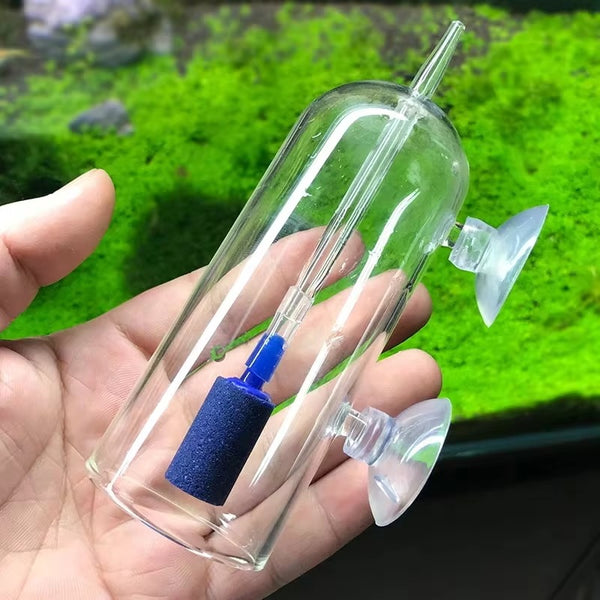 Premium Glass Aquarium Oxygen Dissolver | Anti-Splash Aeration Bubble Trap Tube | High Dissolved Oxygen Tool