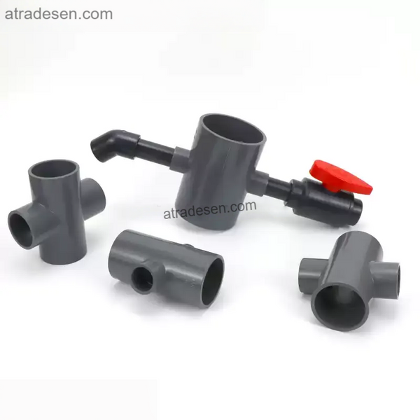 Heavy-Duty Grey PVC Reducing Cross (90mm-160mm) - Industrial 4-Way Pipe Connector