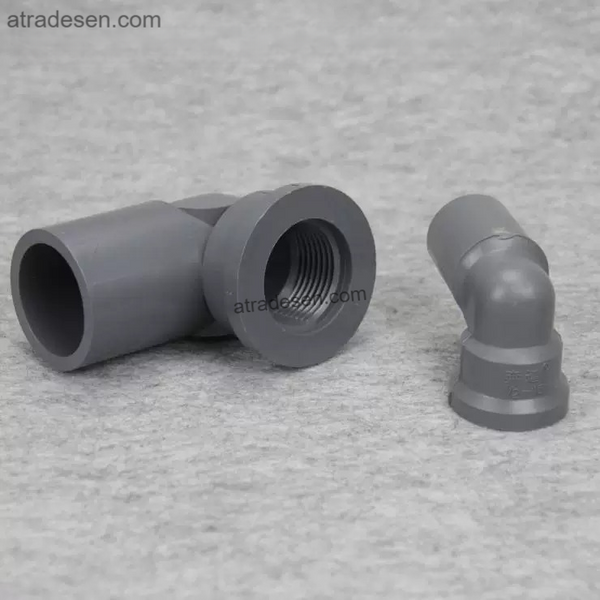Premium Grey PVC Reinforced Female Threaded Elbow (20mm-32mm) - Slip x FPT 90-Degree Connector