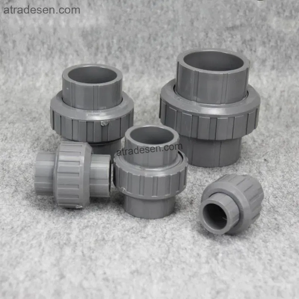 Heavy-Duty Grey PVC Union Fitting (90mm-110mm) - Industrial Quick Release Pipe Connector