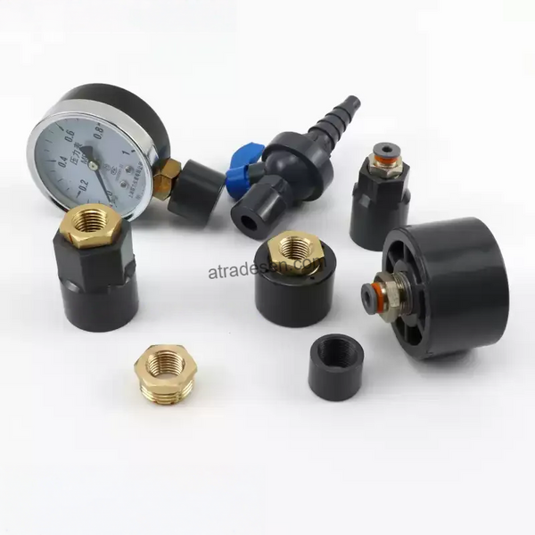 Premium Instrument & Pressure Gauge Adapter Bushing | UPVC & Brass Threaded Reducer | M14/M20 & Standard Pipe Threads