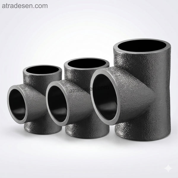 Premium Lesso Black PE Equal Tee (20mm-63mm) - Hot Melt 3-Way Water Splitter