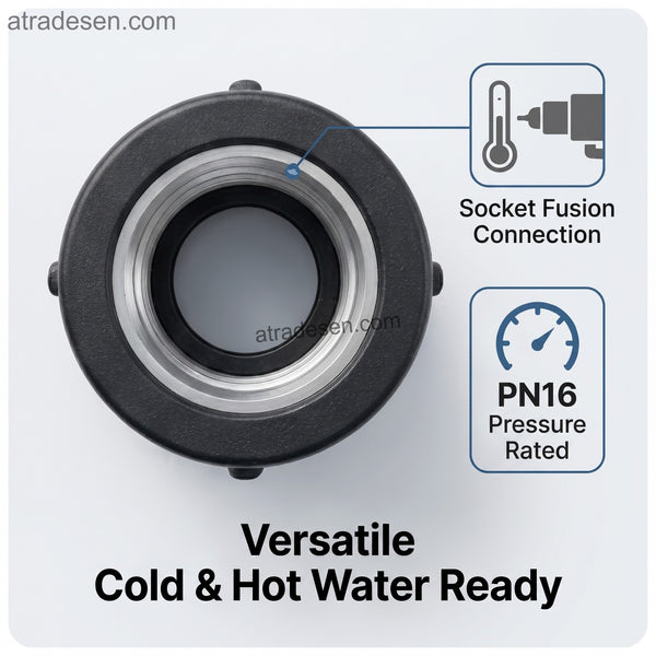 Premium Lesso Black PE Female Threaded Adapter (20mm-32mm) - 304 Stainless Steel Fusion Fitting