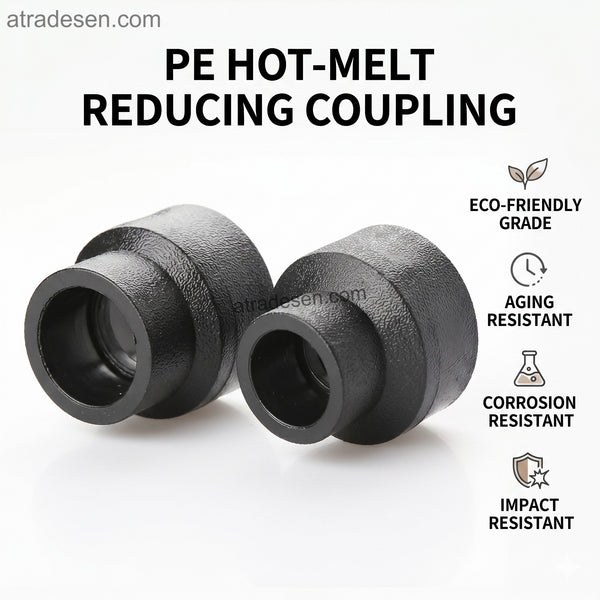 Premium Lesso Black PE Reducing Coupling (25mm-63mm) - Hot Melt Fusion Fitting