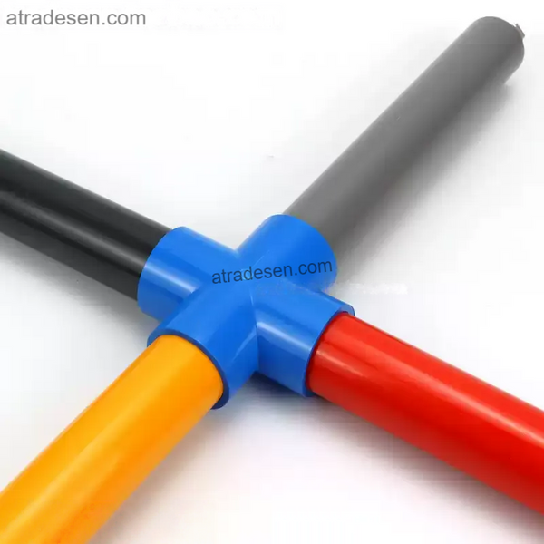 Premium Lesso Blue UPVC 4-Way Cross Connector (20-63mm) | Aquarium Plumbing Slip Fitting | Quad Pipe Splitter Joint