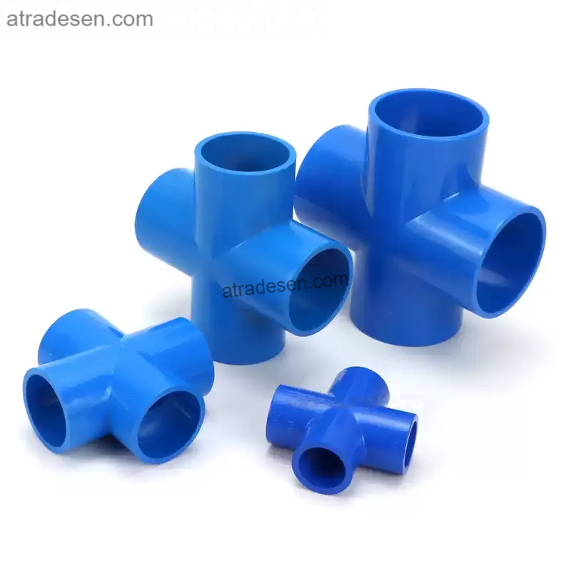 Premium Lesso Blue UPVC 4-Way Cross Connector (20-63mm) | Aquarium Plumbing Slip Fitting | Quad Pipe Splitter Joint