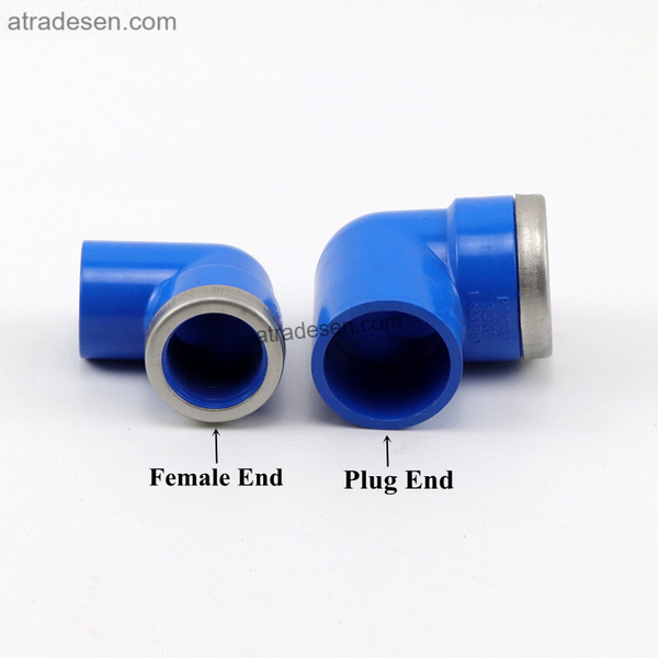 Premium Lesso Blue UPVC 90° Female Thread Elbow (20-32mm) | Slip to FPT Connector | Metal Reinforced Collar