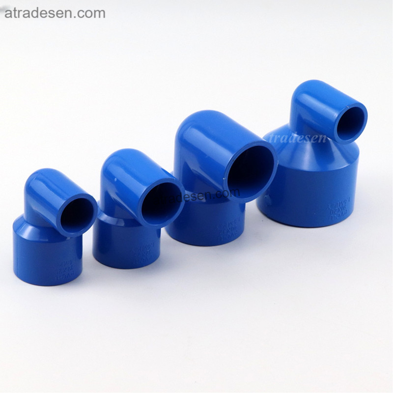 Premium Lesso Blue UPVC 90° Reducing Elbow (20-50mm)  Aquarium Plumbing Slip Fitting  Pipe Size Adapter Corner Joint