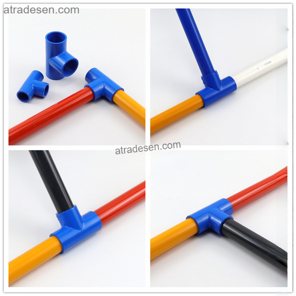 Premium Lesso Blue UPVC Equal Tee Connector (20-63mm) | 3-Way Aquarium Plumbing Slip Fitting | Pipe Splitter Joint