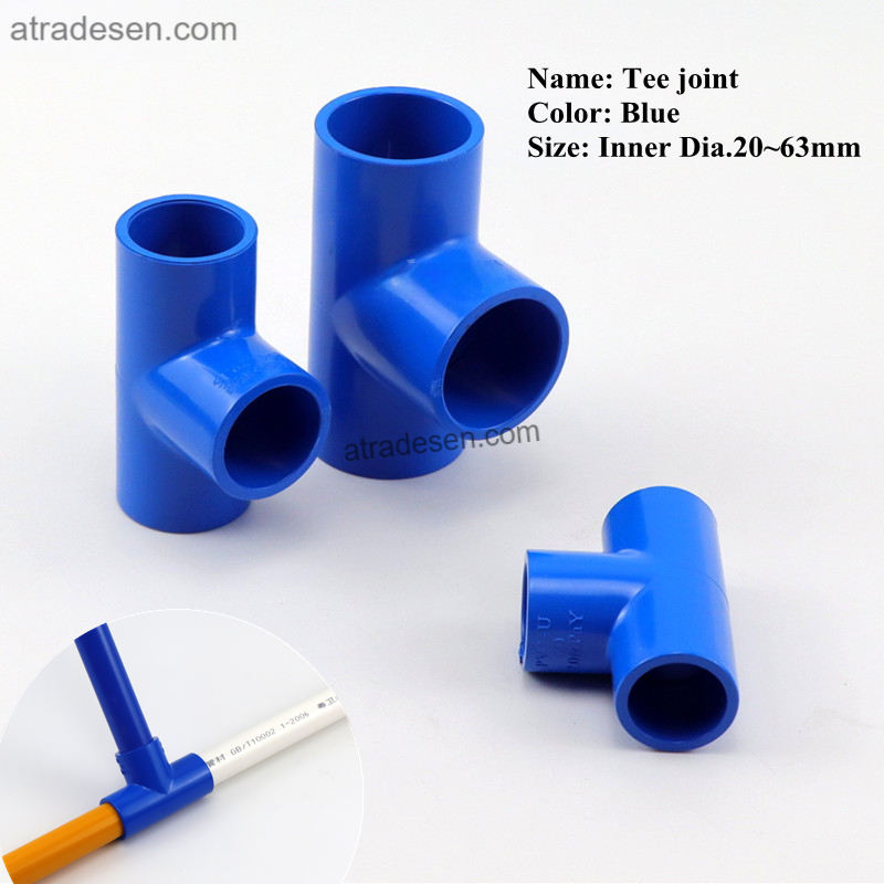 Premium Lesso Blue UPVC Equal Tee Connector (20-63mm) | 3-Way Aquarium Plumbing Slip Fitting | Pipe Splitter Joint