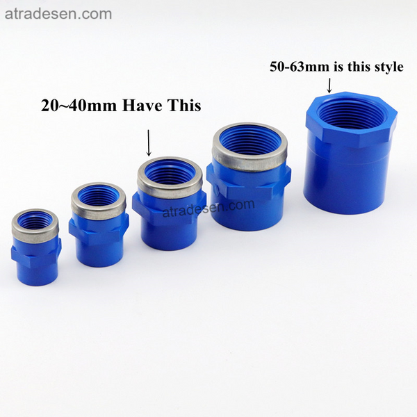 Premium Lesso Blue UPVC Female Thread Adapter (20-63mm) | Metal Reinforced FPT to Slip Socket | Aquarium Plumbing