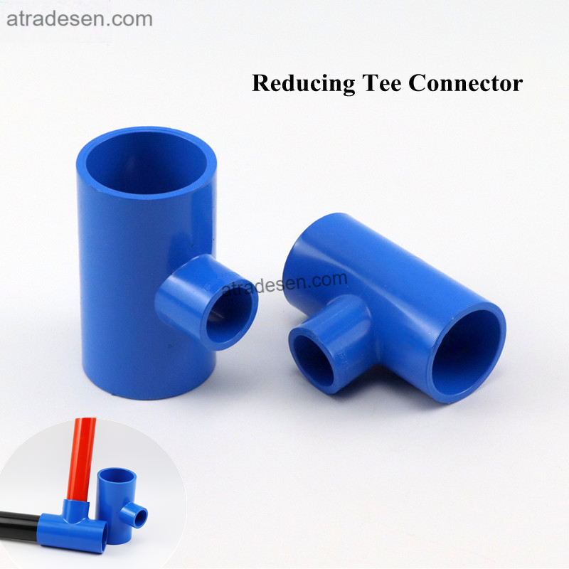 Premium Lesso Blue UPVC Reducing Tee (20-63mm) | 3-Way Aquarium Plumbing Splitter | Pipe Size Adapter Joint
