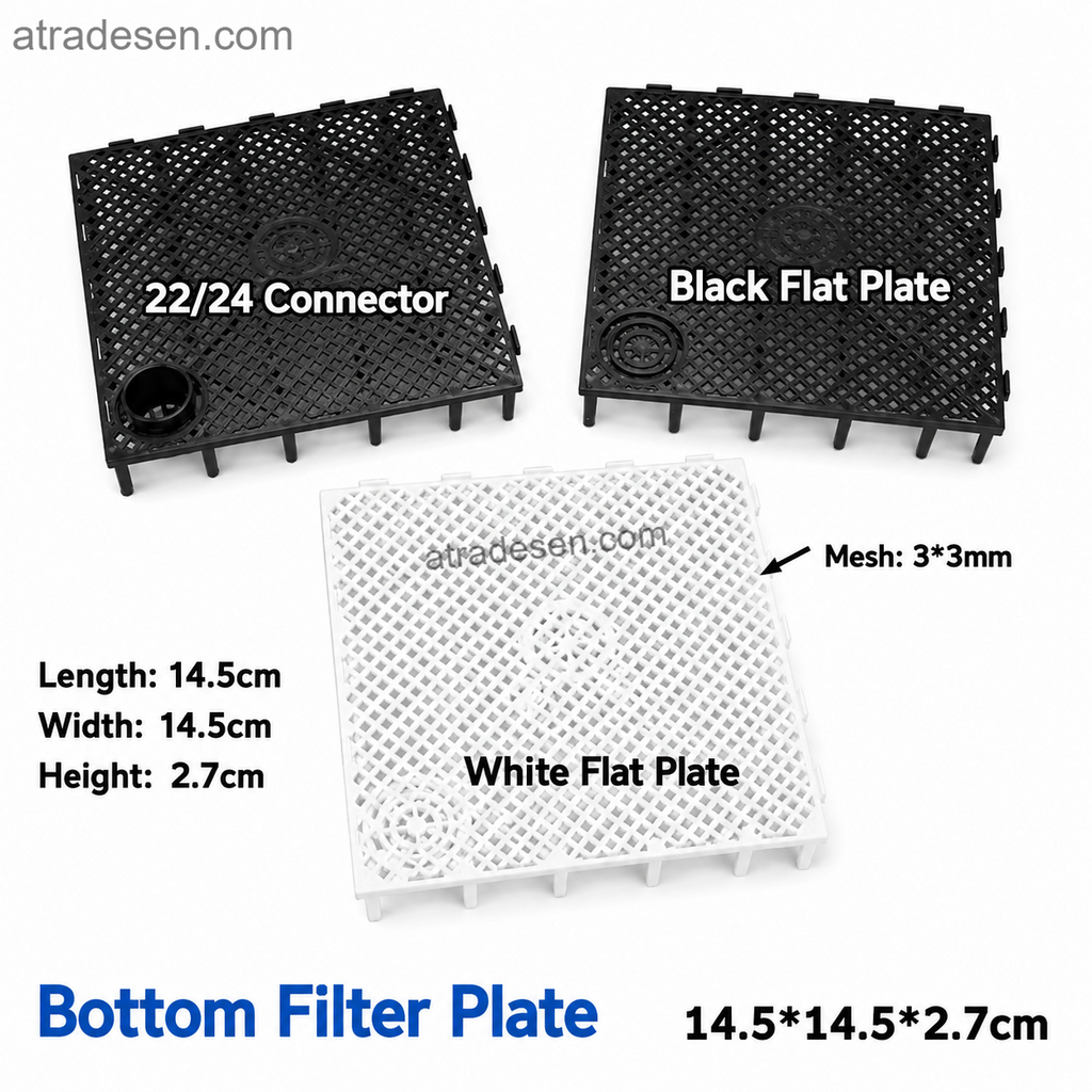 Premium Modular Undergravel Filter Plate (14.5x14.5cm) | Food-Grade Shrimp Safe Bottom Grid | Aquarium Sump Isolation Tray