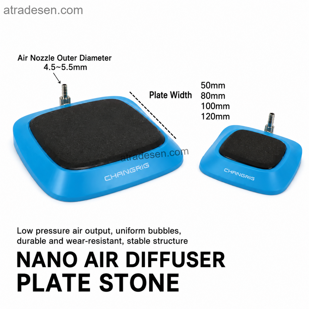 Premium Nano Micro-Bubble Air Diffuser Stone (50-120mm) | Aquarium Oxygen Aerator Plate | Includes FREE 2M Airline Hose